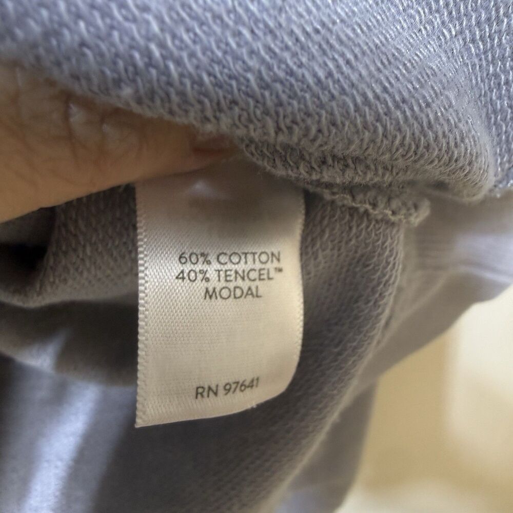 J Jill Fit Sweatshirt Women M Lavender Grey Long Sleeve 1/4 Button Neck Pullover - Picture 4 of 5